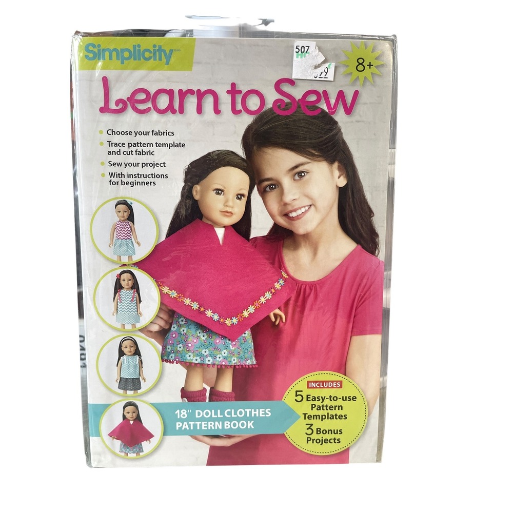 Simplicity Learn to Sew‎ Doll Clothes Pattern Book for Beginner Kids Sewing